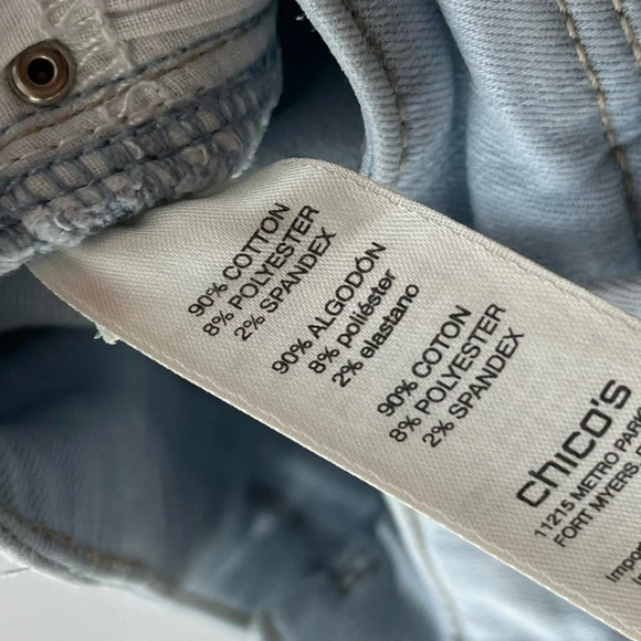 Chico’s • Light Wash Perfect Stretch Crop Jeans - Picture 3 of 6